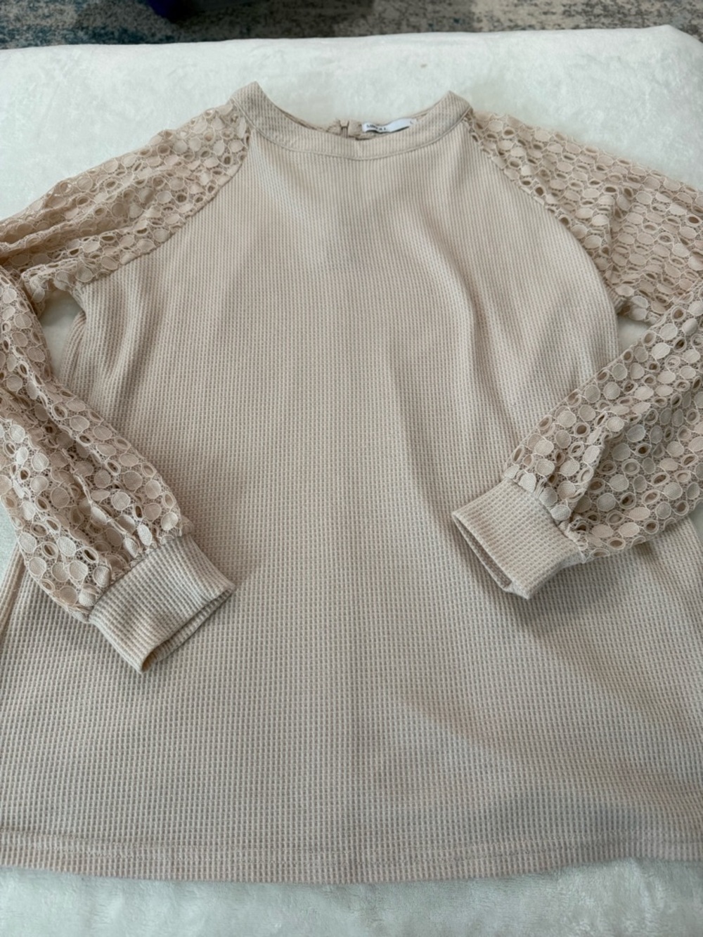 Miholl Pink Long Sleeve Lace Sleeves Top Size Large E26